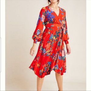 Anthropologie Floral Wrap Dress 2P